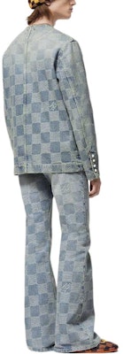 LOUIS VUITTON Checkered Zipper Side Pocket Jeans Blue 1AFI22 Shop LOUIS VUITTON Checkered Zipper Side Pocket Jeans Blue 1AFI22