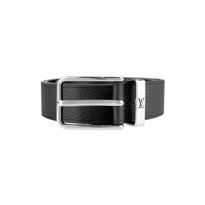 LOUIS VUITTON Classic Black Leather Belt 3.5cm Wide M8202T