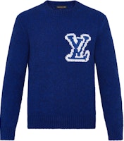 LOUIS VUITTON Classic Jacquard Wool Crewneck Sweater Blue 1A7XOI LOUIS VUITTON Classic Jacquard Wool Crewneck Sweater Blue 1A7XOI