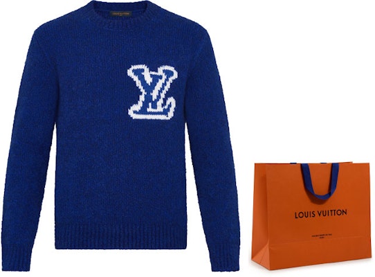 LOUIS VUITTON Sweater Wool Jacquard Crewneck Biru Klasik 1A7XOI Lookbook LOUIS VUITTON Sweater Wool Jacquard Crewneck Biru Klasik 1A7XOI