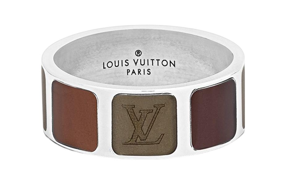 Order LOUIS VUITTON Classic Logo Letter Metal Ring Silver for Men M0089M
