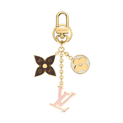 LOUIS VUITTON Classic Logo Metal Canvas Keychain Unisex Accessory. M69008