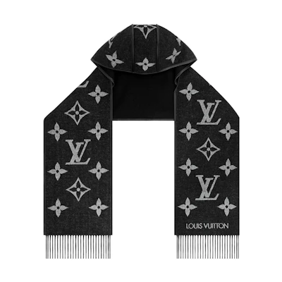 Louis Vuitton Classic Logo Print Tassel Hooded Knit Scarf Unisex. M77812