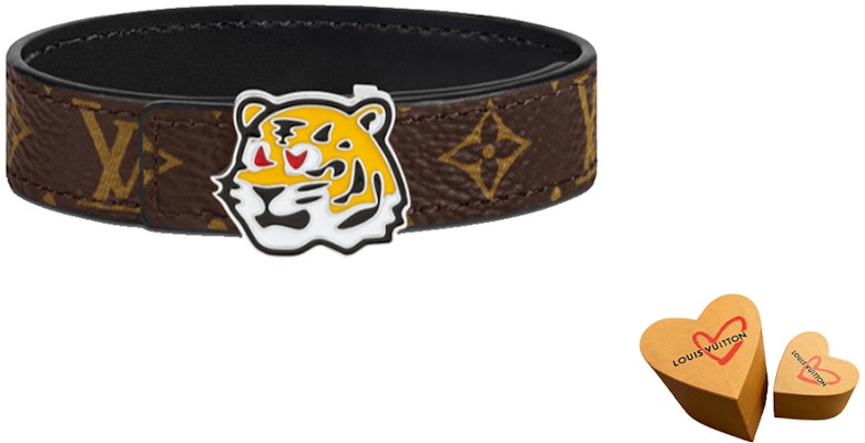 LOUIS VUITTON Pulsera Unisex Negra de Piel de Ternero con Logo Clásico y Tigre. M8042D Purchase LOUIS VUITTON Pulsera Unisex Negra de Piel de Ternero con Logo Clásico y Tigre. M8042D