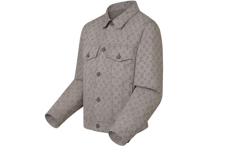 Shop Louis Vuitton Jaket Denim Monogram Klasik Coklat 1A8FH0