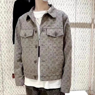 Louis Vuitton Classic Monogram Denim Jacket Brown 1A8FH0 Purchase Louis Vuitton Classic Monogram Denim Jacket Brown 1A8FH0