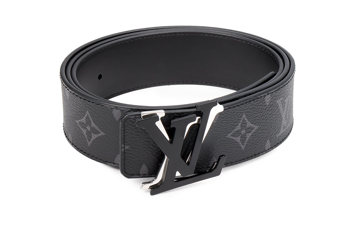 LOUIS VUITTON Classic Monogram Leather Belt Black 4cm M0714U