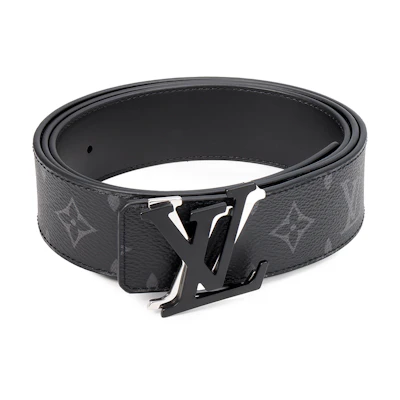 LOUIS VUITTON Classic Monogram Leather Belt Black 4cm M0714U