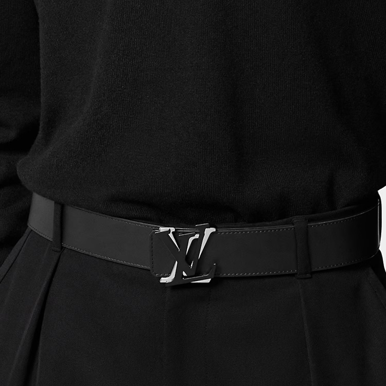 Purchase LOUIS VUITTON Classic Monogram Leather Belt Black 4cm M0714U