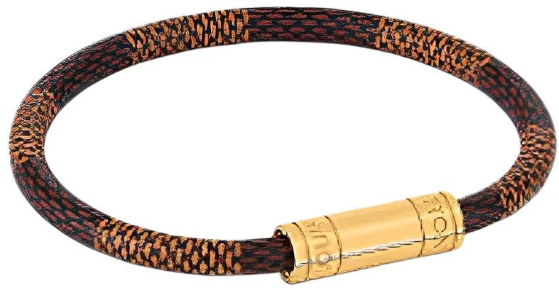 louis-vuitton-classic-monogram-metal-bracelet-unisex-couple-design-brown-m8137