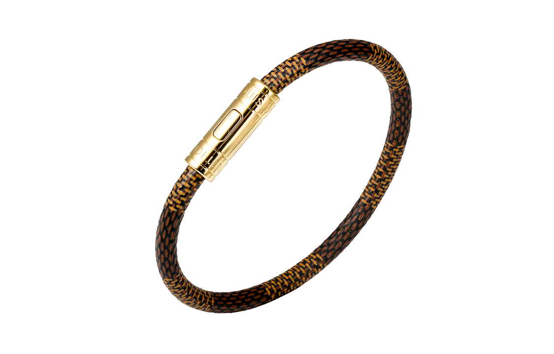 Shop LOUIS VUITTON Gelang Logam Monogram Klasik Unisex Desain Pasangan Coklat M8137