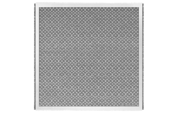 LOUIS VUITTON Classic Monogram Wool Silk Scarf Unisex. M71378 圖 4