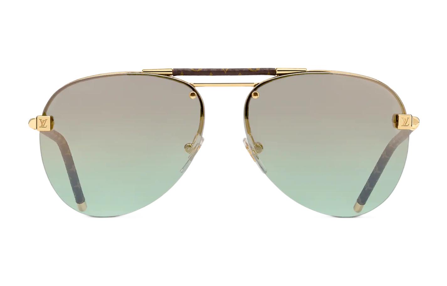 Louis Vuitton Clockwise Canvas Gold Aviator Sunglasses for Men. Z1108E 圖 2