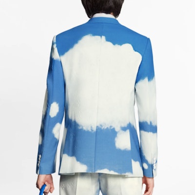 LOUIS VUITTON Cloud Embossed Single-Breasted Long Sleeve Blazer Blue Men. 1A8ALJ Shop LOUIS VUITTON Cloud Embossed Single-Breasted Long Sleeve Blazer Blue Men. 1A8ALJ