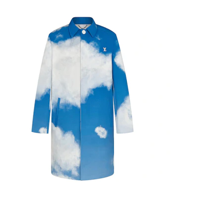 LOUIS VUITTON Cloud Pattern Button Pocket Long Sleeve Coat Blue 1A8A5
