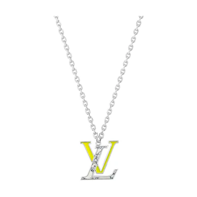 Louis Vuitton Color Blossom LV Colors Pendant Marble Metal Necklace Men. M00526