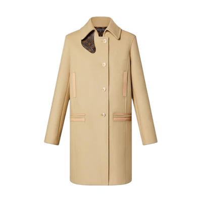 Louis Vuitton Colorblock Button-Up Long Jacket Unisex Brown 1AB782