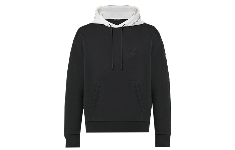 Louis Vuitton Colorblock Logo Relaxed Fit Hoodie Black Long Sleeve 1A9GL7