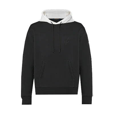 Louis Vuitton Colorblock Logo Relaxed Fit Hoodie Black Long Sleeve 1A9GL7