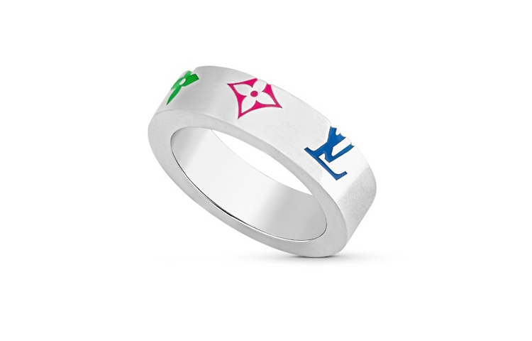 Lookbook 루이 비통 컬러풀 메탈 반지 유니섹스 커플 디자인. M0991L