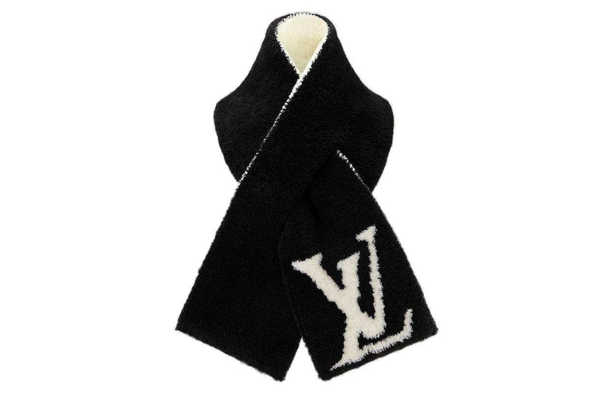 Louis Vuitton Comfy Black Wool Nylon Scarf Unisex Couple Style M79399 圖 2