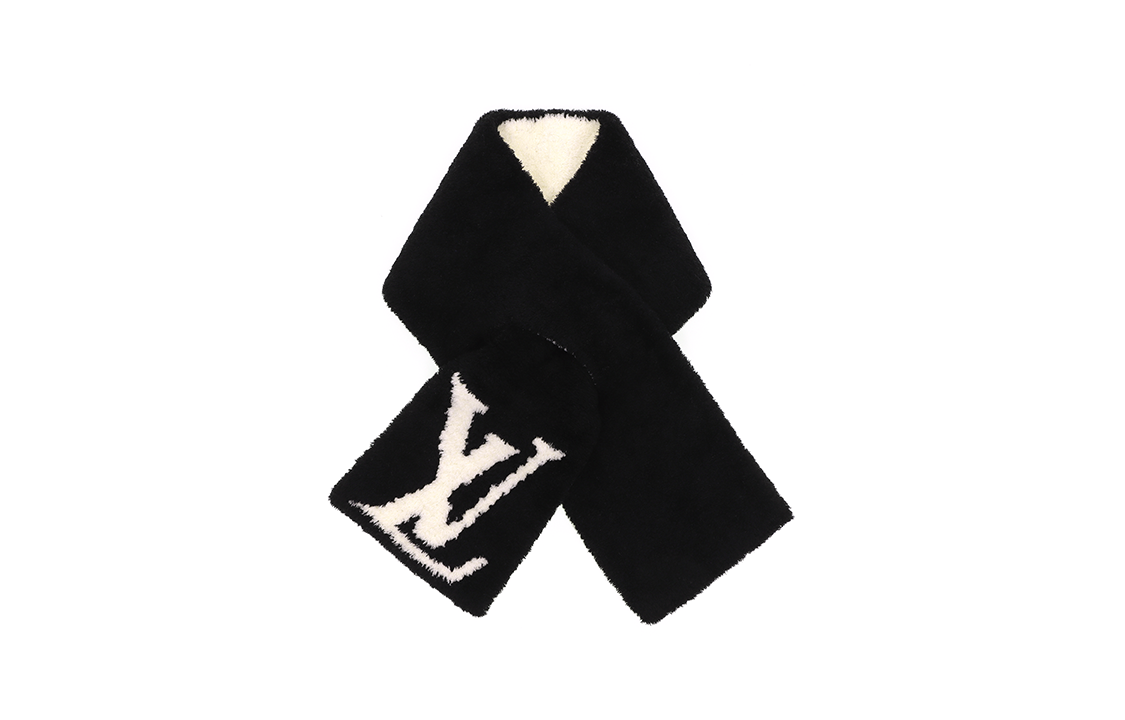 Louis Vuitton Comfy Black Wool Nylon Scarf Unisex Couple Style M79399 圖 6