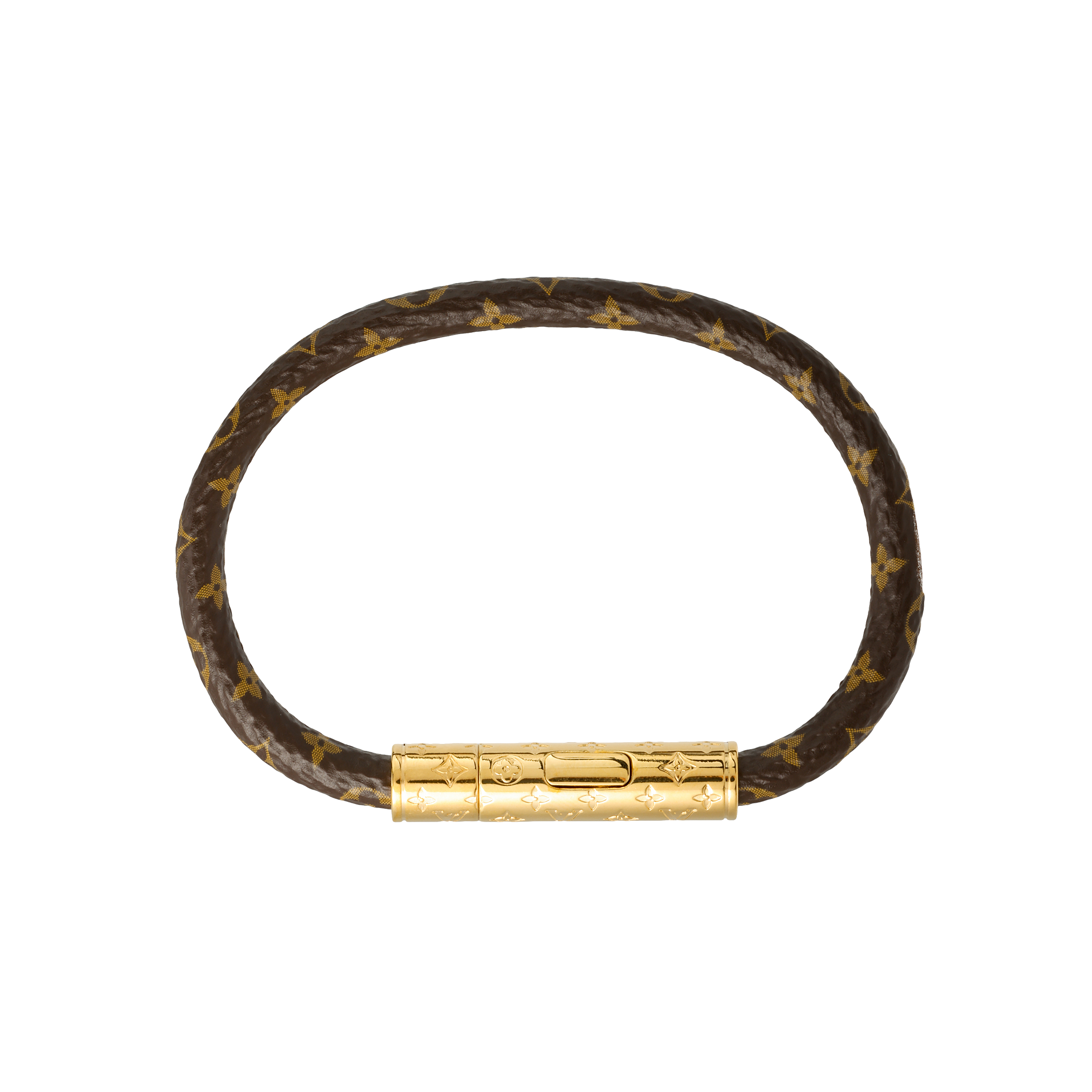 Louis Vuitton Confidential Monogram Brown Brass Bracelet Unisex Couple Style M6334F 圖 4