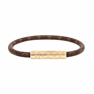 LOUIS VUITTON Confidential Monogram Canvas Bracelet Brown Unisex Couples 15cm M6334G