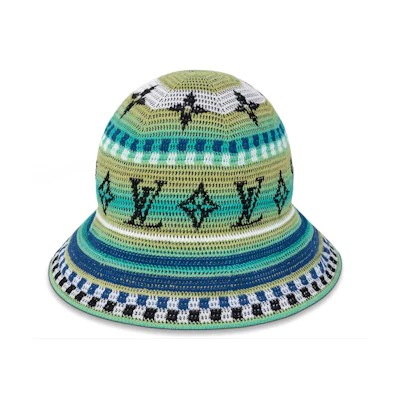 LOUIS VUITTON Crochet Striped Bucket Hat Multicolor Fashion M7141S