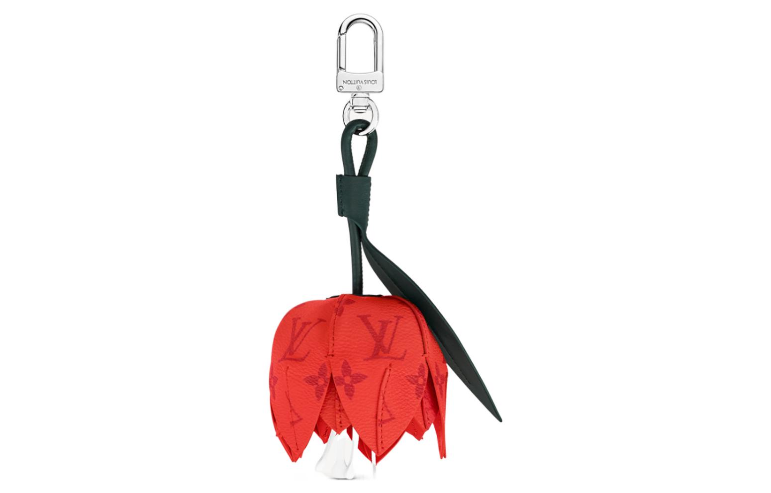 Louis Vuitton Cross Monogram Flower Keychain Orange/Green MP3388