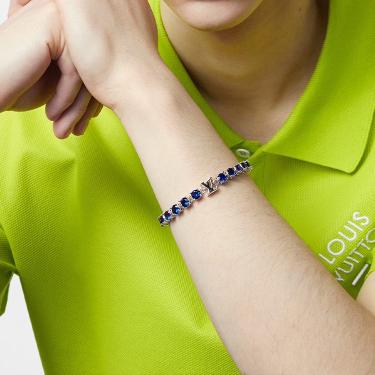 Purchase ルイヴィトン クリスタルシリーズ LVジルコニア レターブレスレット メンズ用 M1062M