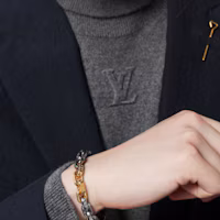 Shop Pulsera Metálica Multicolor LOUIS VUITTON Cuban Link Logo Accesorio M0070L