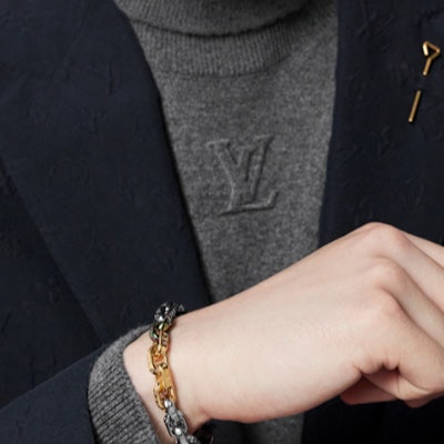 LOUIS VUITTON Cuban Link Logo Metal Bracelet Multicolor Accessory M0070L Shop LOUIS VUITTON Cuban Link Logo Metal Bracelet Multicolor Accessory M0070L