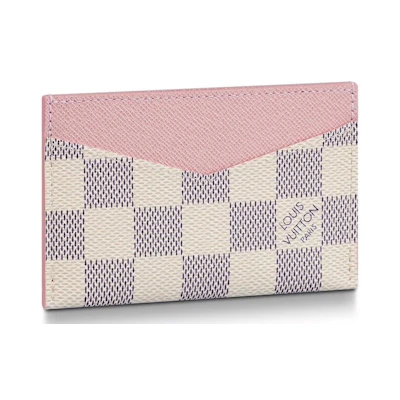 Louis Vuitton Daily Card Holder Damier Azur Rose Ballerine