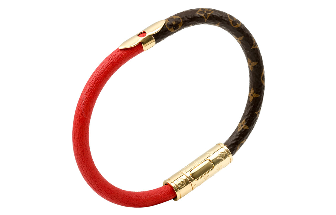 Louis Vuitton Daily Confidential Red Monogram Bracelet Unisex Couple Design M6433E 圖 3