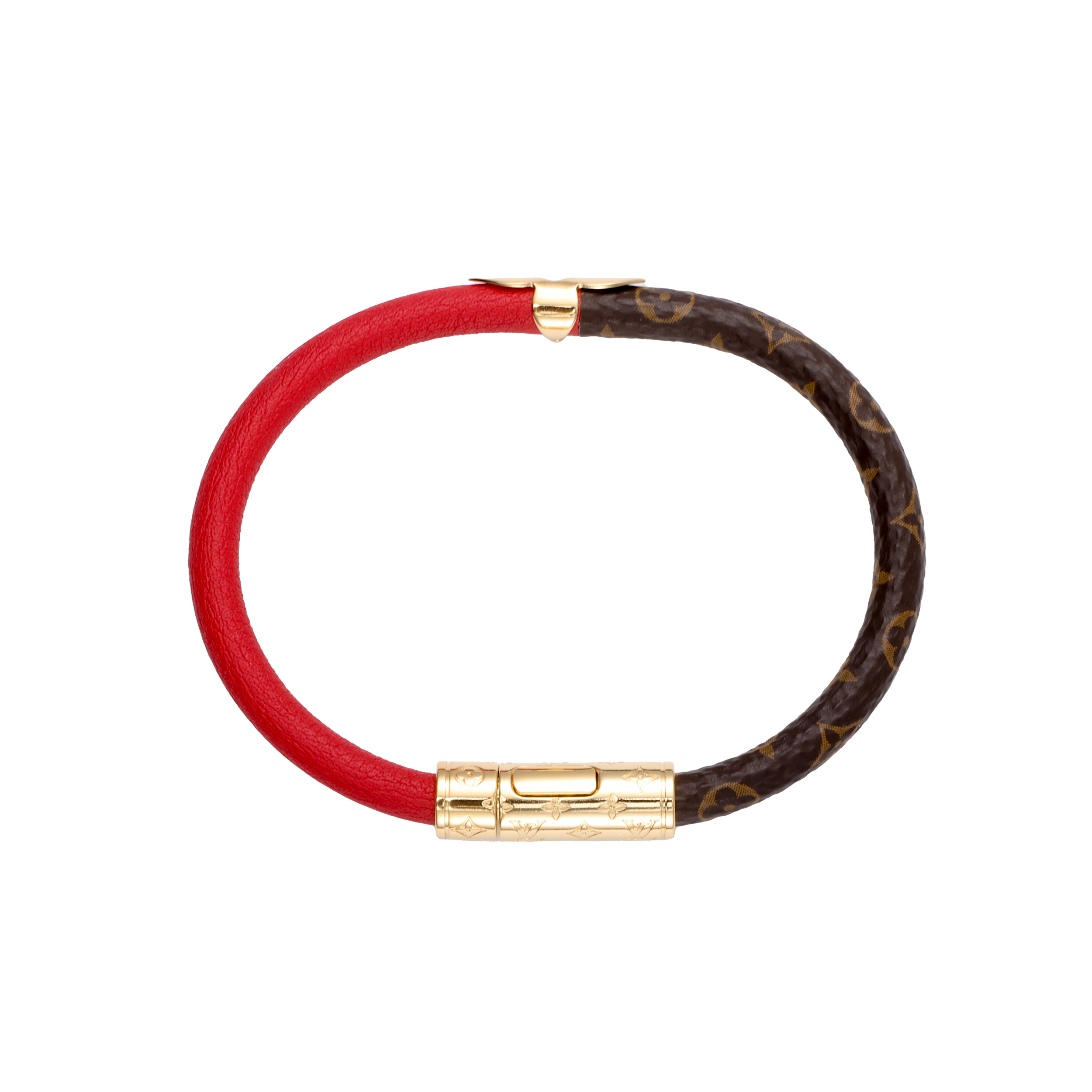 Louis Vuitton Daily Confidential Red Monogram Bracelet Unisex Couple Design M6433E 圖 4