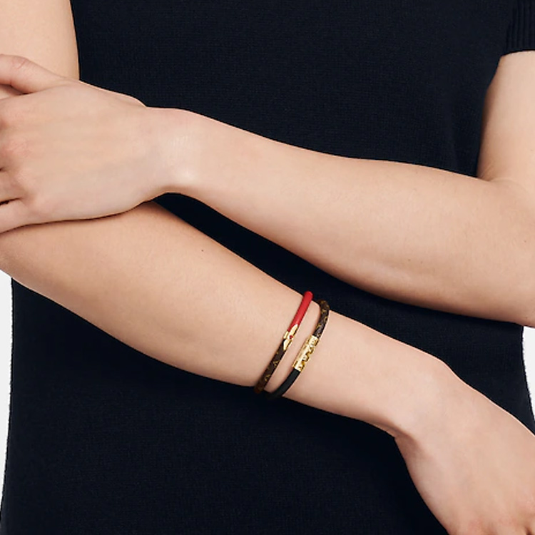 Louis Vuitton Daily Confidential Red Monogram Bracelet Unisex Couple Design M6433E 圖 5