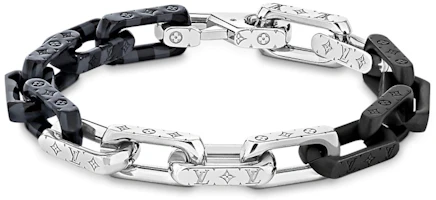 Louis Vuitton Damier Chain Bracelet Graphite Silver/Black Louis Vuitton Damier Chain Bracelet Graphite Silver/Black