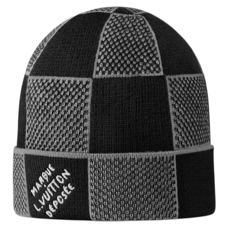 Louis Vuitton Damier Heritage Wool Beanie Deep Gray for Men. M92737
