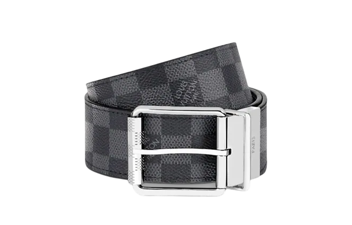LOUIS VUITTON Damier Leather Belt Black 4cm with Original Box M9156V 圖 4