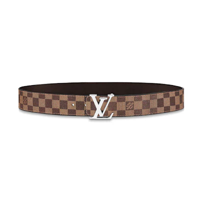 Louis Vuitton Damier Leather Belt Unisex Brown 4cm Wide M0212