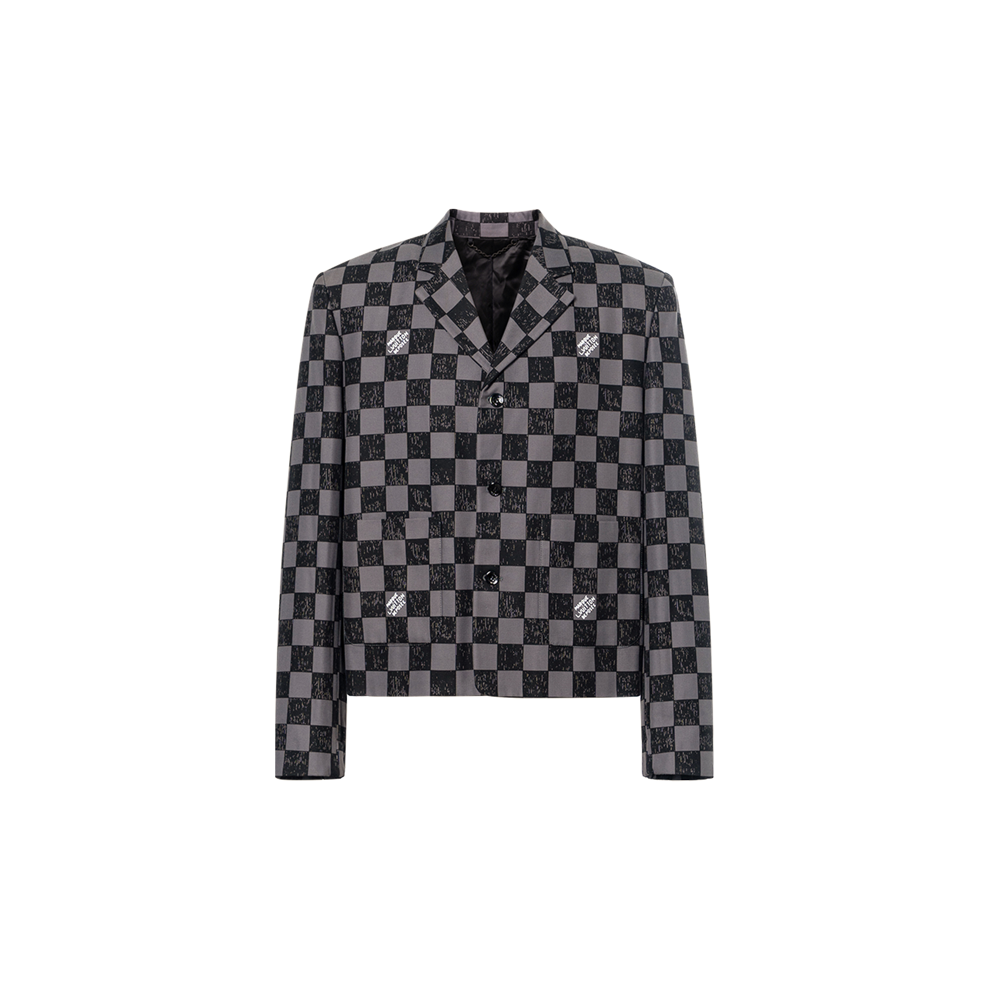 Louis Vuitton Damier Pattern Full Print Long Sleeve Jacket Black Men’s 1A9A6S