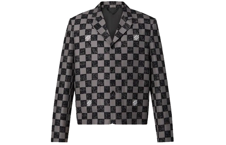 Louis Vuitton Damier Pattern Full Print Long Sleeve Jacket Black Men’s 1A9A6S 圖 2