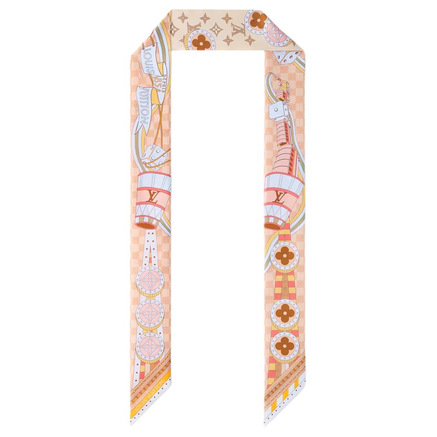 LOUIS VUITTON Damier Pattern Silk Headband Unisex Couple Style Orange M96396