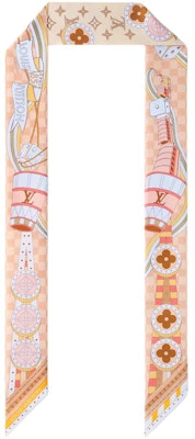 LOUIS VUITTON Damier Pattern Silk Headband Unisex Couple Style Orange M96396 Order LOUIS VUITTON Damier Pattern Silk Headband Unisex Couple Style Orange M96396