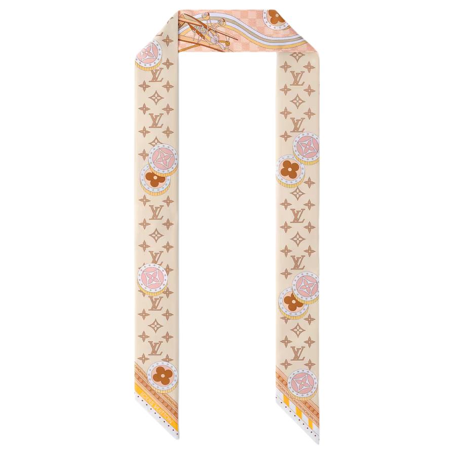 Lookbook 路易威登棋盘格丝质发带 男女通用 情侣款 橙色 M96396