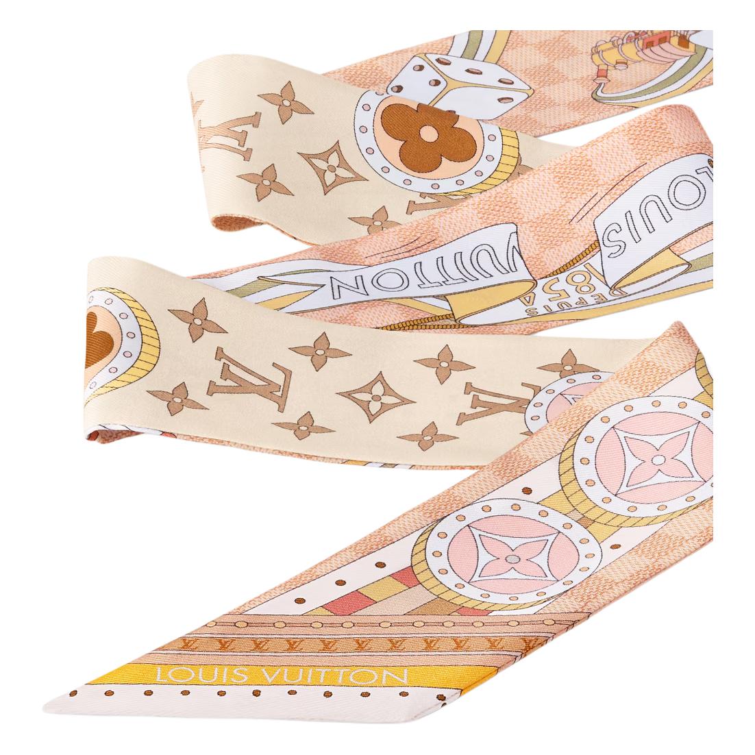 Shop 路易威登棋盘格丝质发带 男女通用 情侣款 橙色 M96396