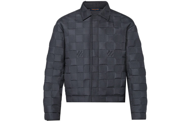 LOUIS VUITTON Damier Quilted Logo Belted Jacket Black 1A9A5K