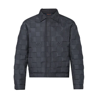 LOUIS VUITTON Damier Quilted Logo Belted Jacket Black 1A9A5K