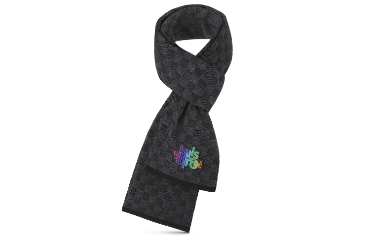 Louis Vuitton Damier Wool Knit Scarf for Men Black M76042 圖 3